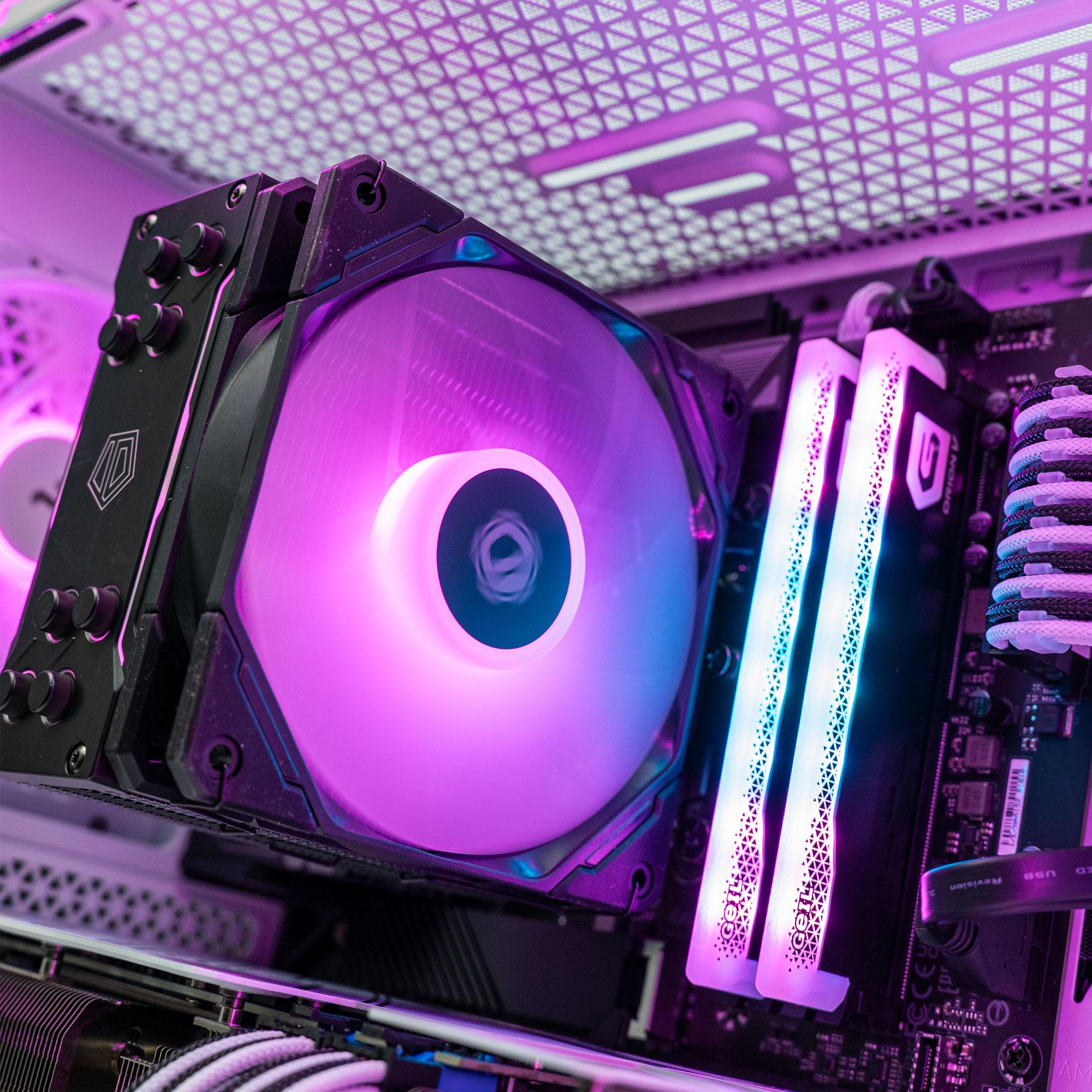 A large main feature product image of EX-DEMO PLE Pop White A770 Prebuilt Ready To Go Gaming PC