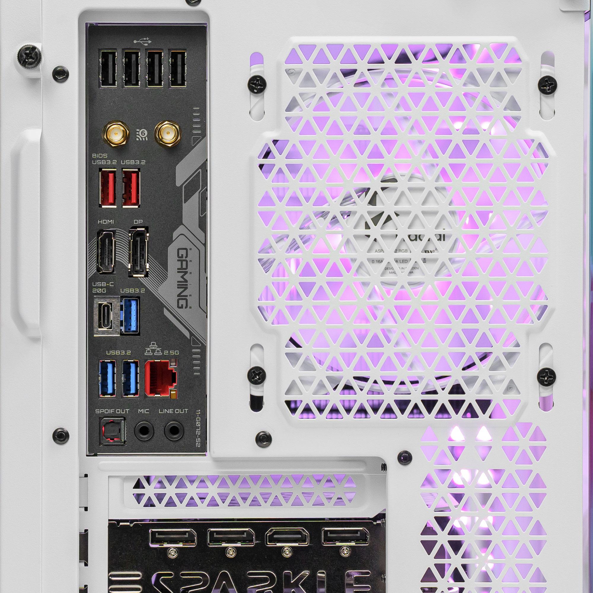 A large main feature product image of EX-DEMO PLE Pop White A770 Prebuilt Ready To Go Gaming PC