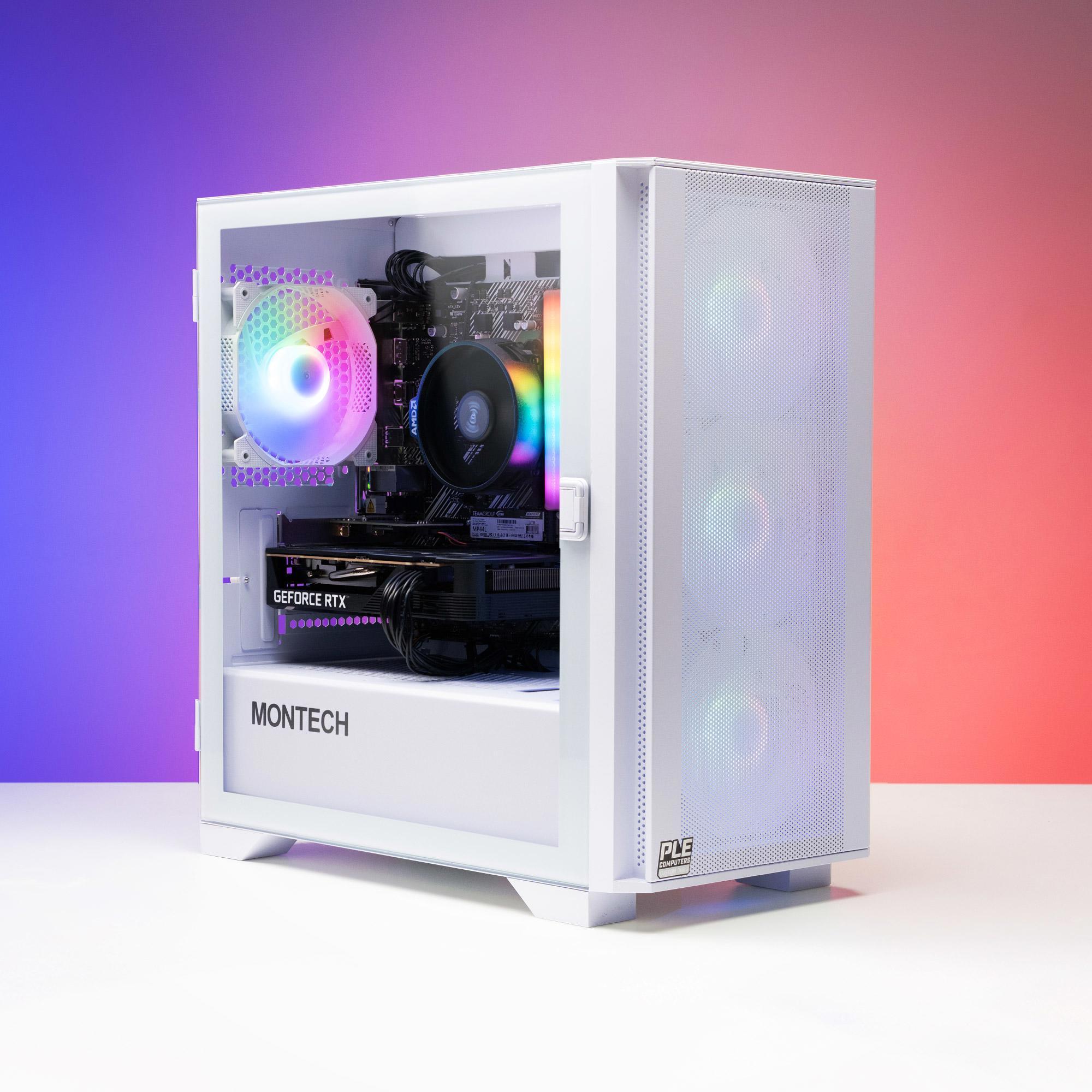 A large main feature product image of EX-DEMO PLE Flash RTX 5050 Prebuilt Ready To Go Gaming PC