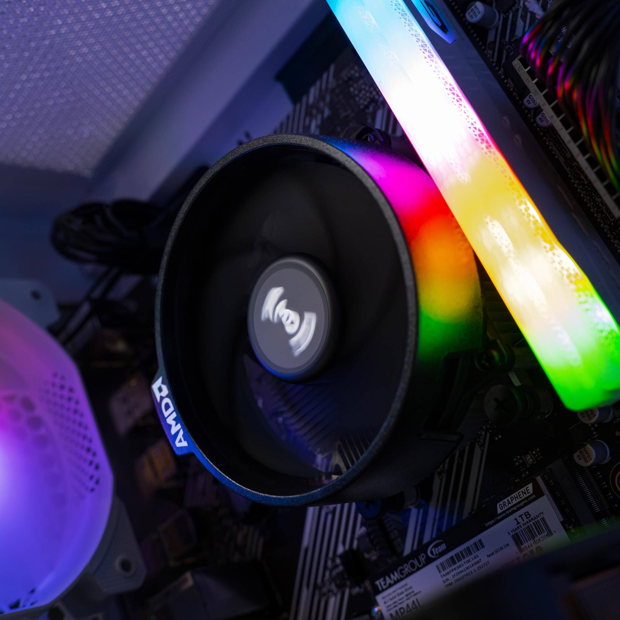 A large main feature product image of EX-DEMO PLE Flash RTX 5050 Prebuilt Ready To Go Gaming PC