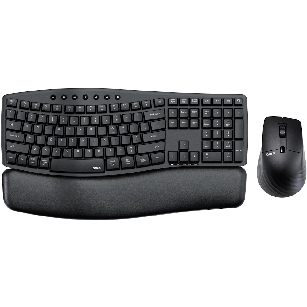 Fantech AERA ARCH Wireless Ergonomic Silent Keyboard and Mouse Combo with Wrist Rest