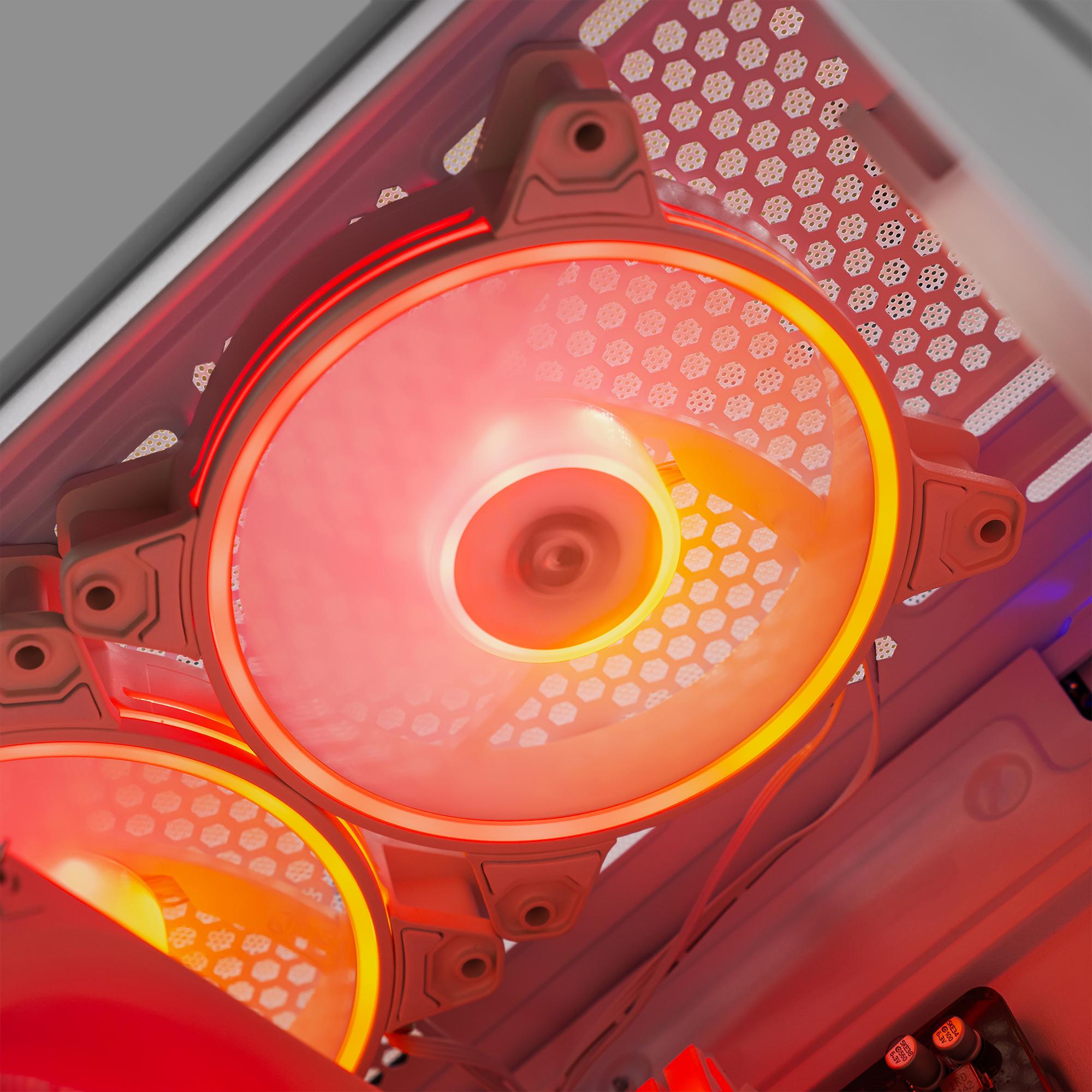 A large main feature product image of EX-DEMO PLE Spark RX 9060 XT Prebuilt Ready To Go Gaming PC