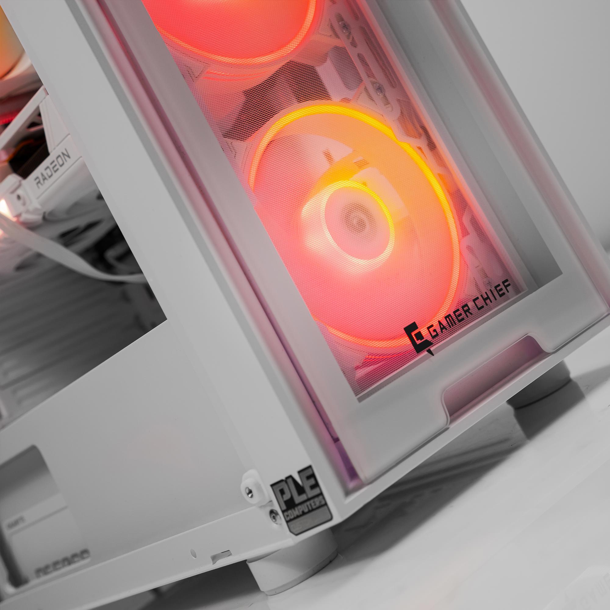 A large main feature product image of EX-DEMO PLE Spark RX 9060 XT Prebuilt Ready To Go Gaming PC