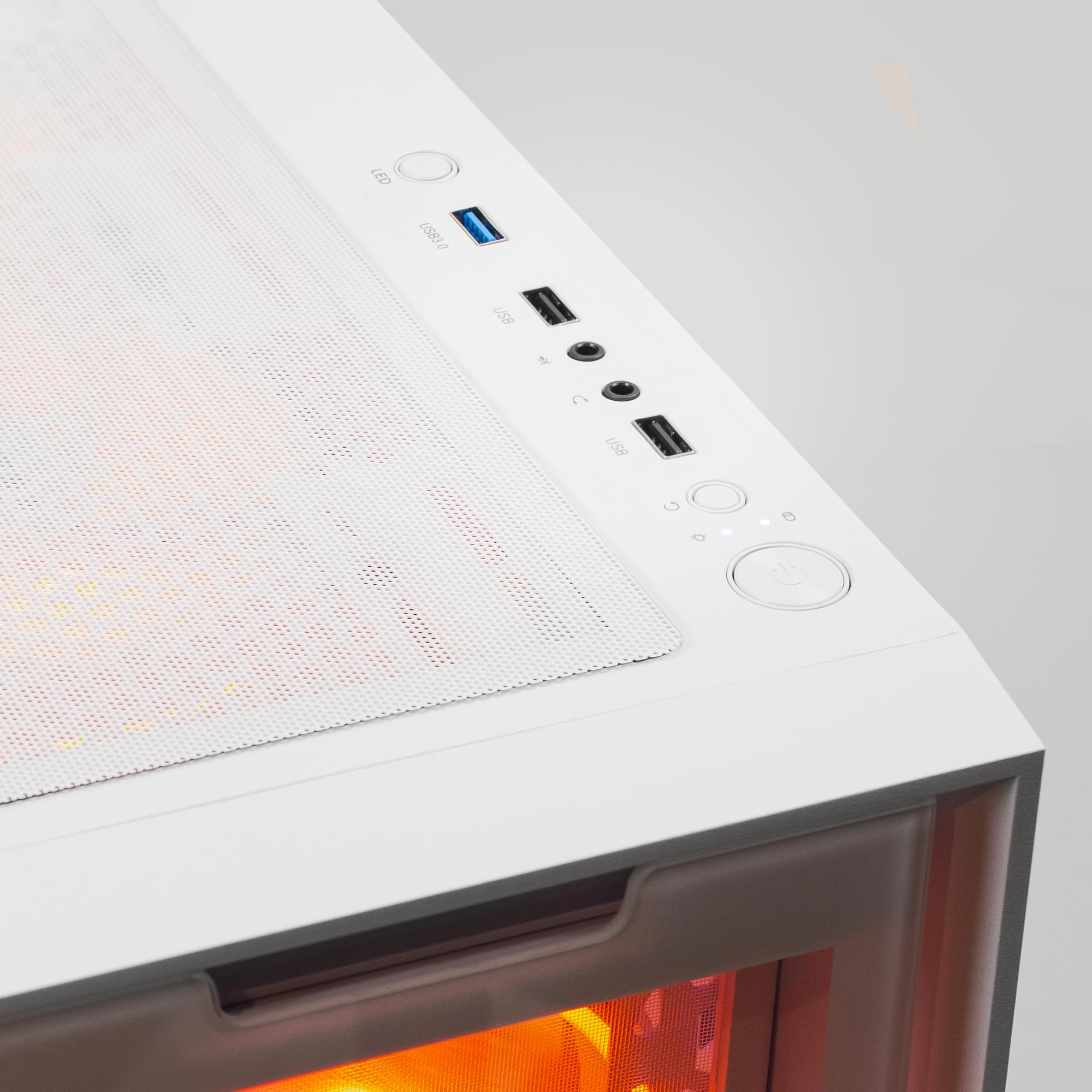 A large main feature product image of EX-DEMO PLE Spark RX 9060 XT Prebuilt Ready To Go Gaming PC