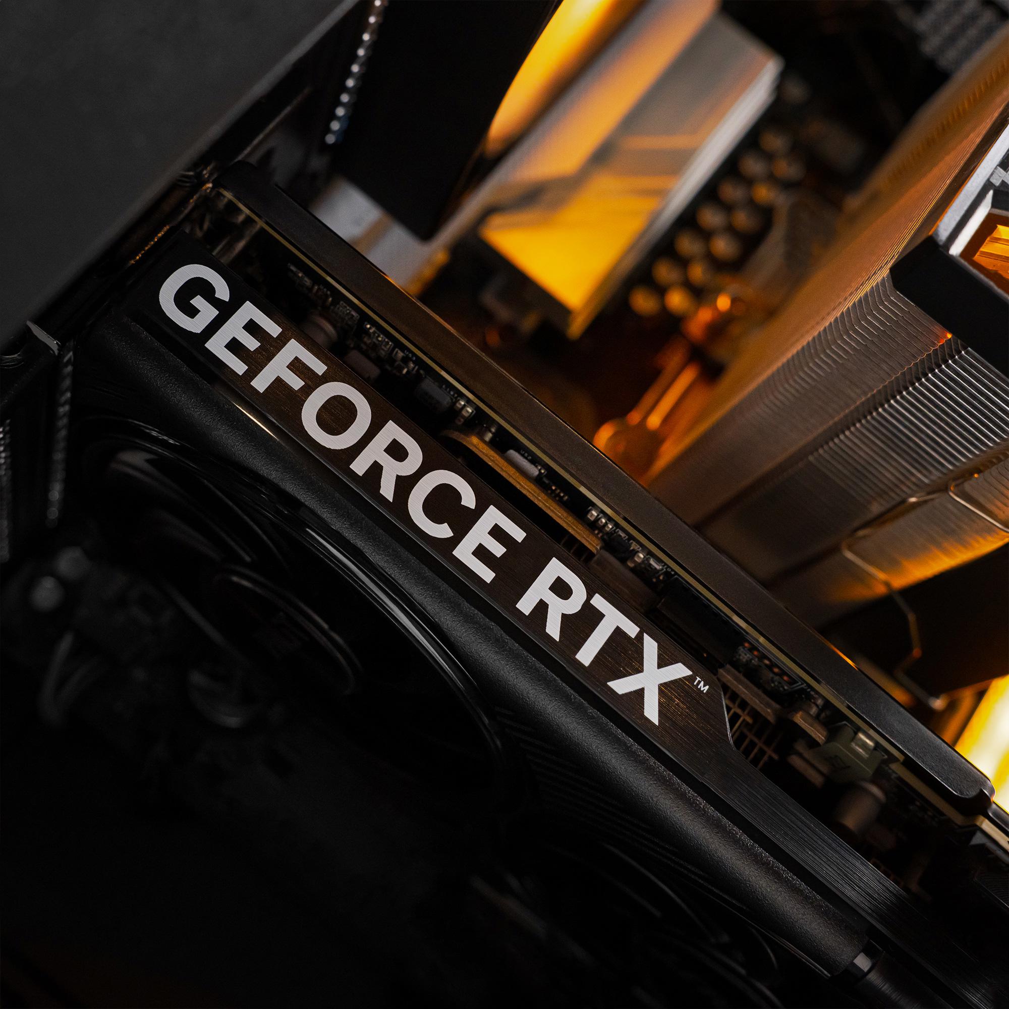 A large main feature product image of EX-DEMO PLE Topaz RTX 5070 Prebuilt Ready To Go Gaming PC