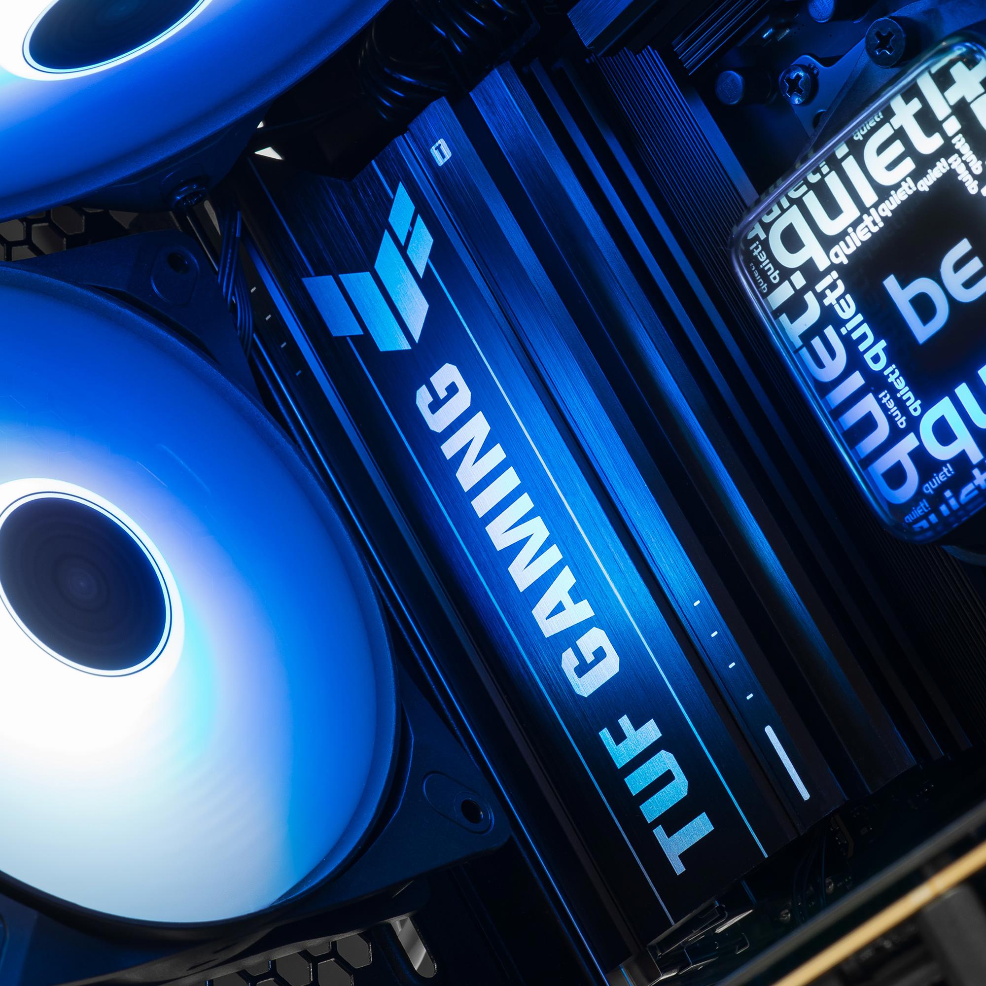 A large main feature product image of PLE Warp RTX 5070 Ti Prebuilt Ready To Go Gaming PC