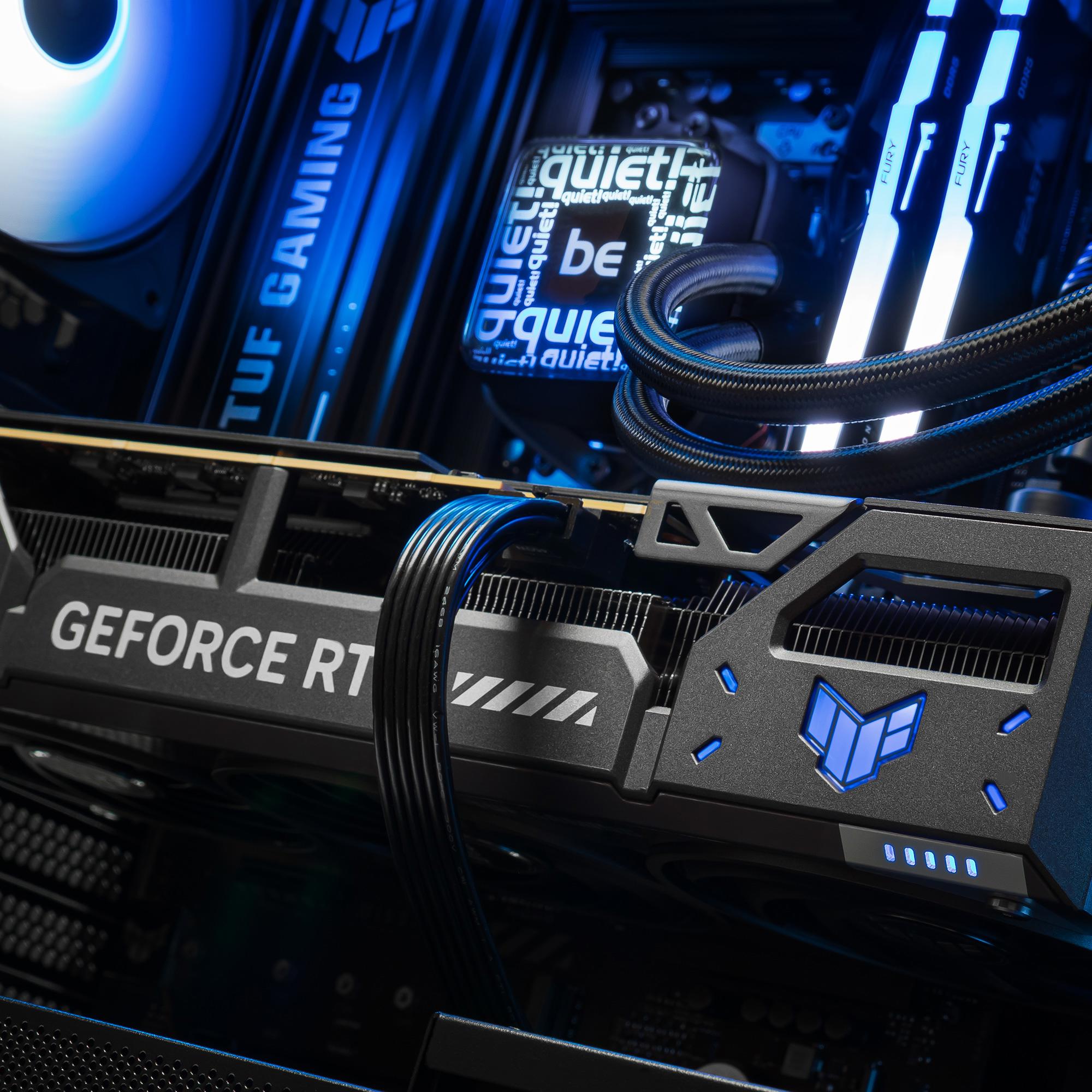 A large main feature product image of PLE Warp RTX 5070 Ti Prebuilt Ready To Go Gaming PC