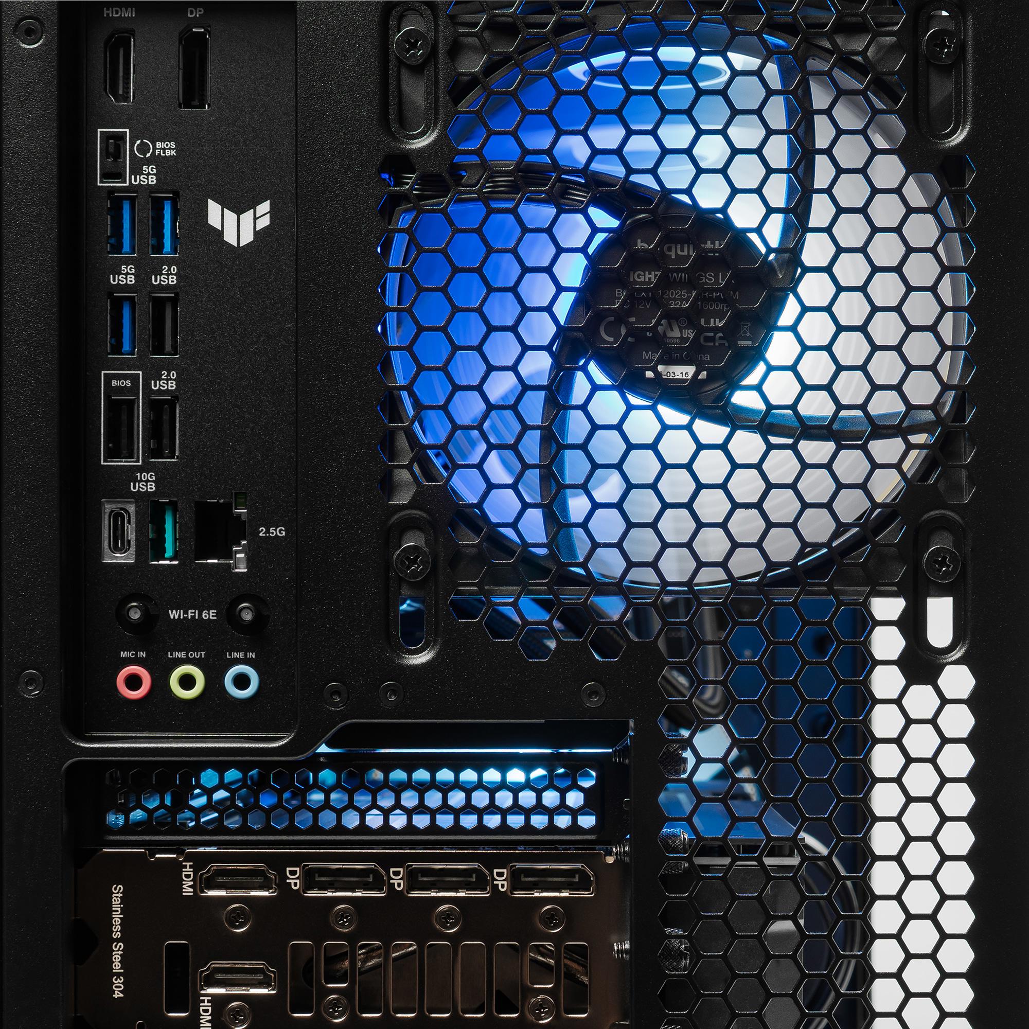 A large main feature product image of PLE Warp RTX 5070 Ti Prebuilt Ready To Go Gaming PC