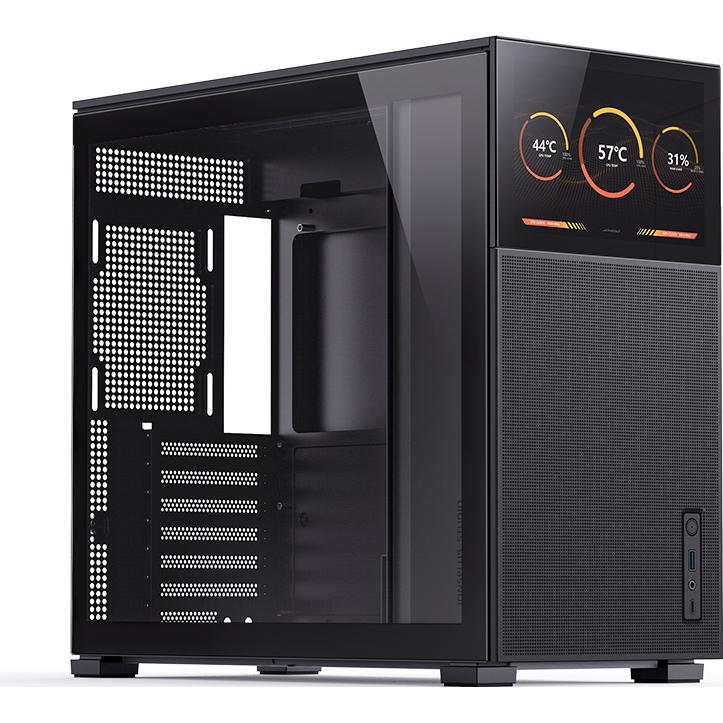 A large main feature product image of EX-DEMO Jonsbo D41 MESH 35.4L Compact ATX Case w/ LCD (Black)