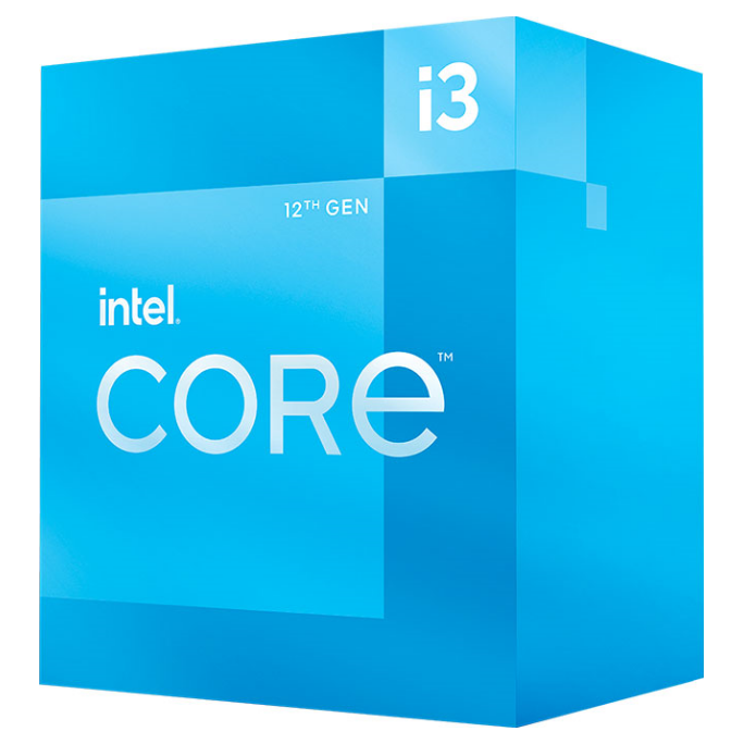 A large main feature product image of EX-DEMO Intel Core i3 12100F Alder Lake 4 Core 8 Thread Up To 4.3Ghz LGA1700 - No iGPU Retail Box