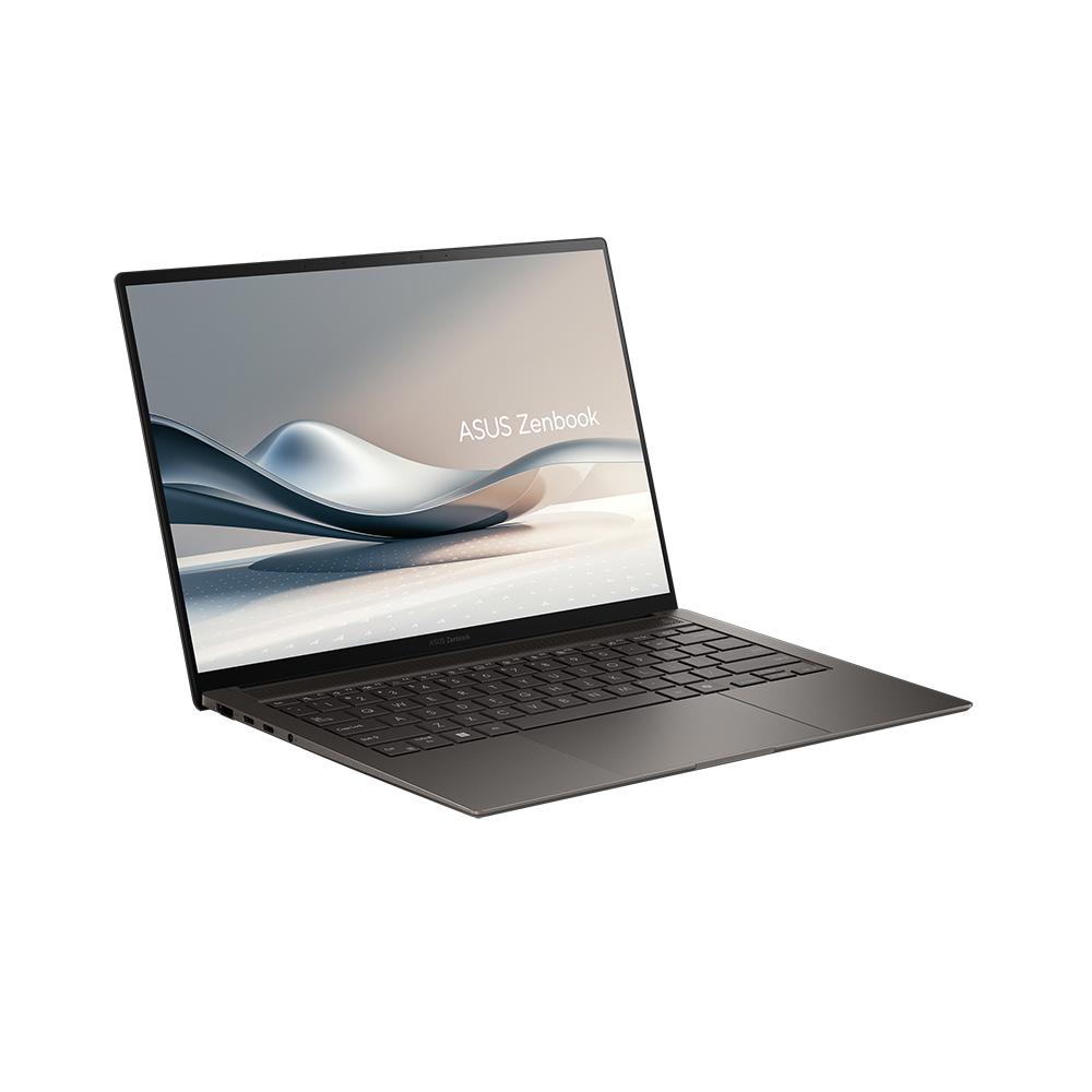 A large main feature product image of ASUS Zenbook S 14 (UX5406) - 14" 3K OLED 120Hz Touch, Ultra 9 386H, 32GB/1TB - Win 11 Notebook