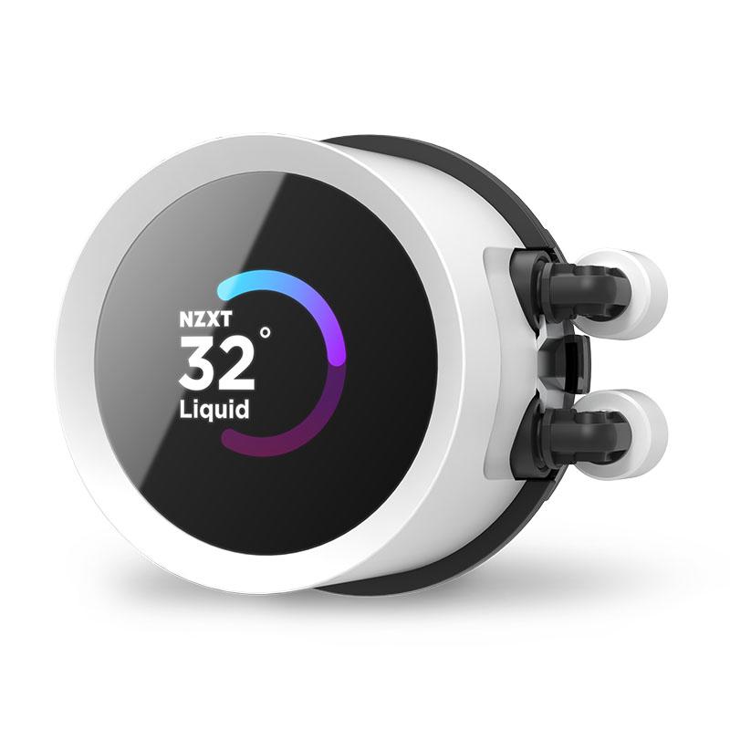 A large main feature product image of NZXT Kraken RGB AIO Liquid CPU Cooler - 360mm White