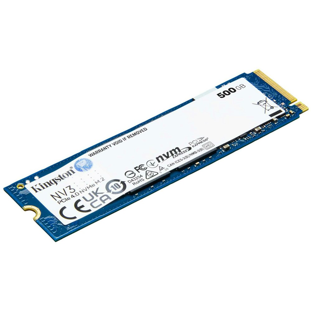 A large main feature product image of EX-DEMO Kingston NV3 PCIe Gen4 NVMe M.2 SSD - 500GB