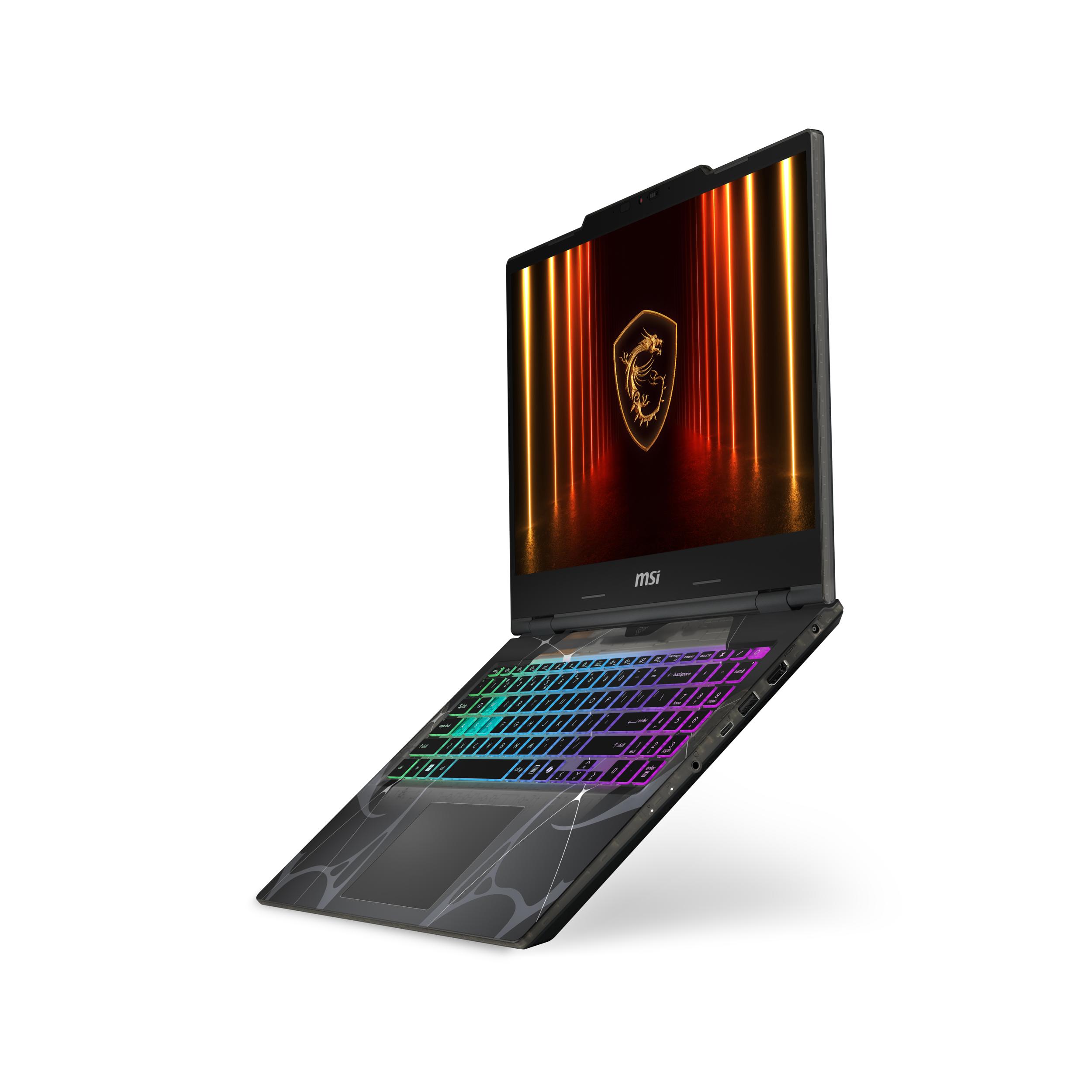 A large main feature product image of EX-DEMO MSI Cyborg 15 (B13) - 15.6" 144Hz, i7-13620H, RTX 5050, 16GB/1TB - Win 11 Gaming Notebook