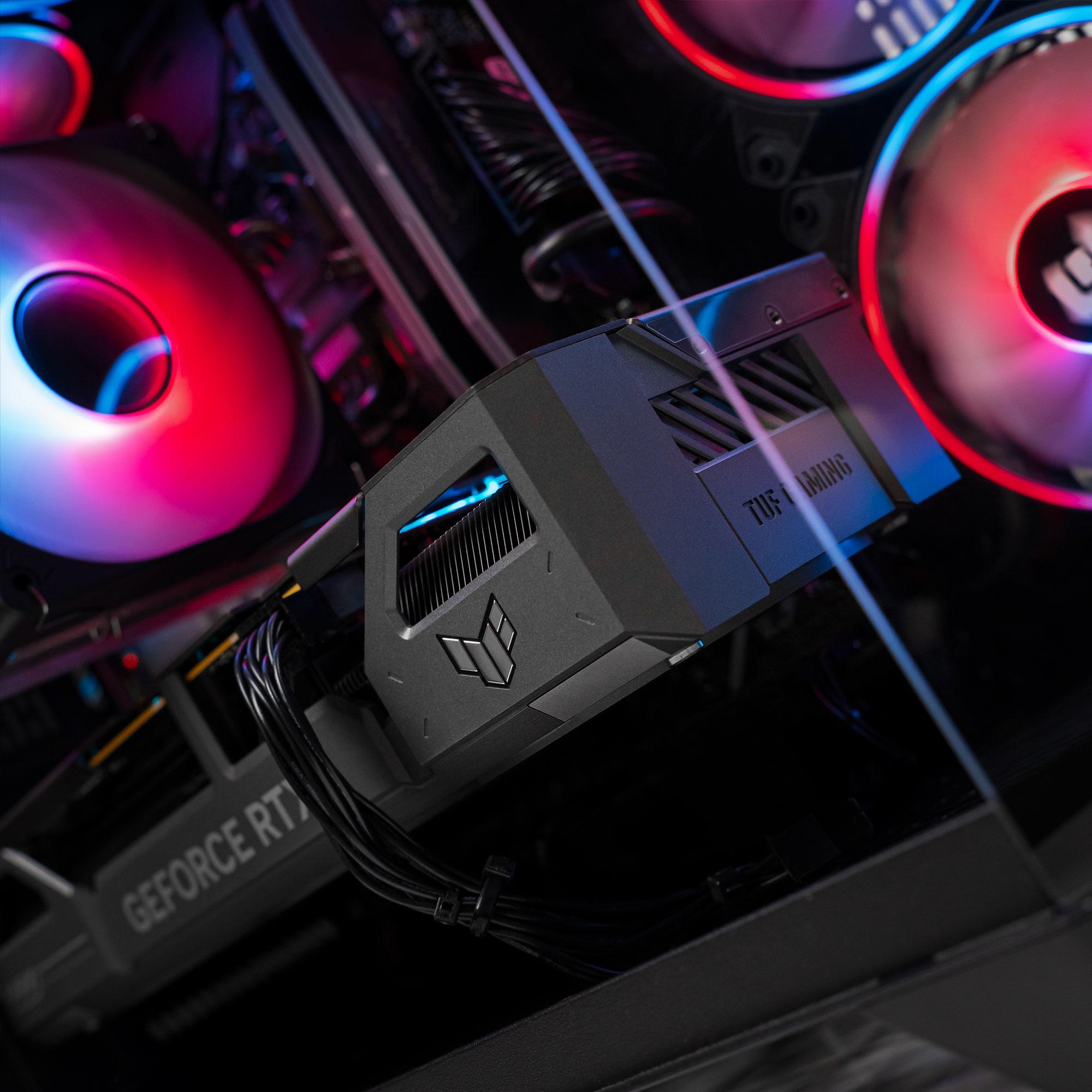 A large main feature product image of EX-DEMO PLE Neon RTX 5060 Prebuilt Ready To Go Gaming PC