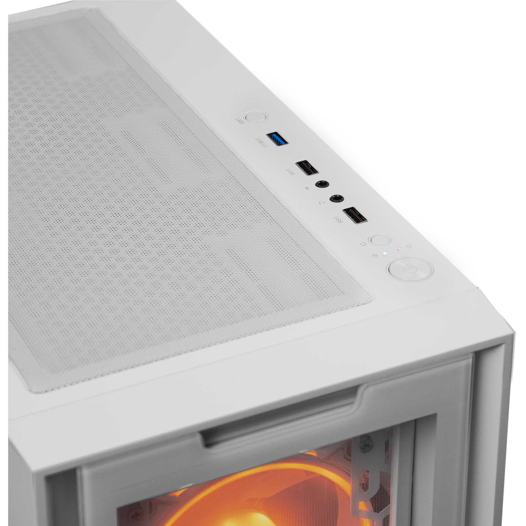 A large main feature product image of EX-DEMO PLE Dawn RX 6600 Prebuilt Ready To Go Gaming PC