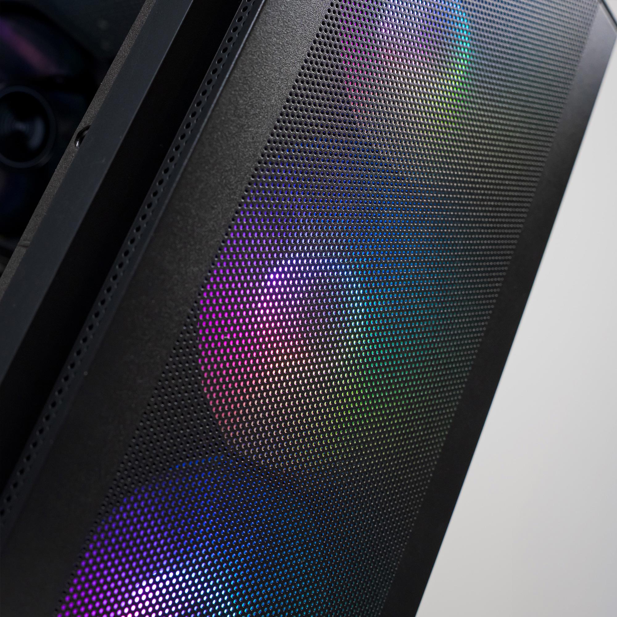 A large main feature product image of EX-DEMO PLE Stealth RX 9060 XT Prebuilt Ready To Go Gaming PC