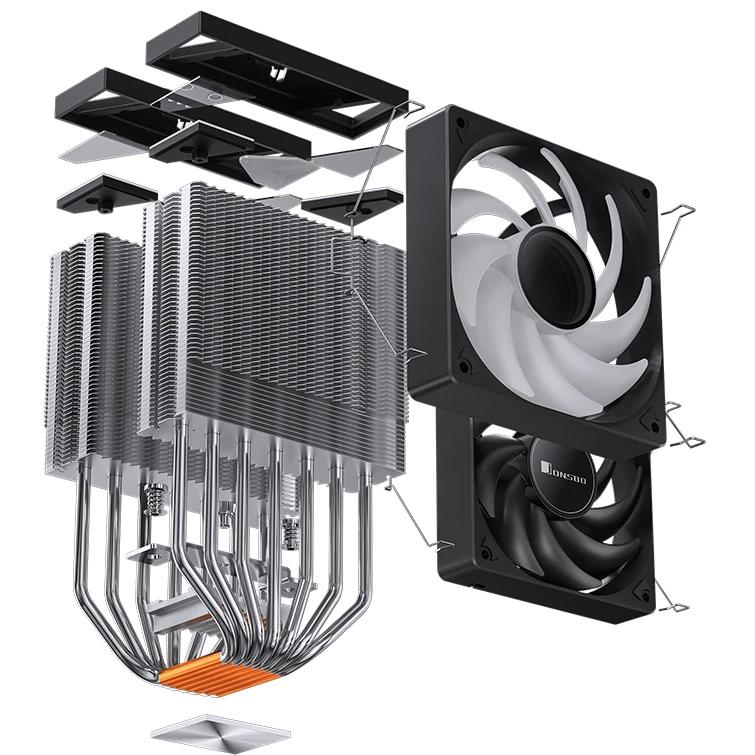A large main feature product image of EX-DEMO Jonsbo CR-3000 ARGB Dual-Tower CPU Cooler (Black)