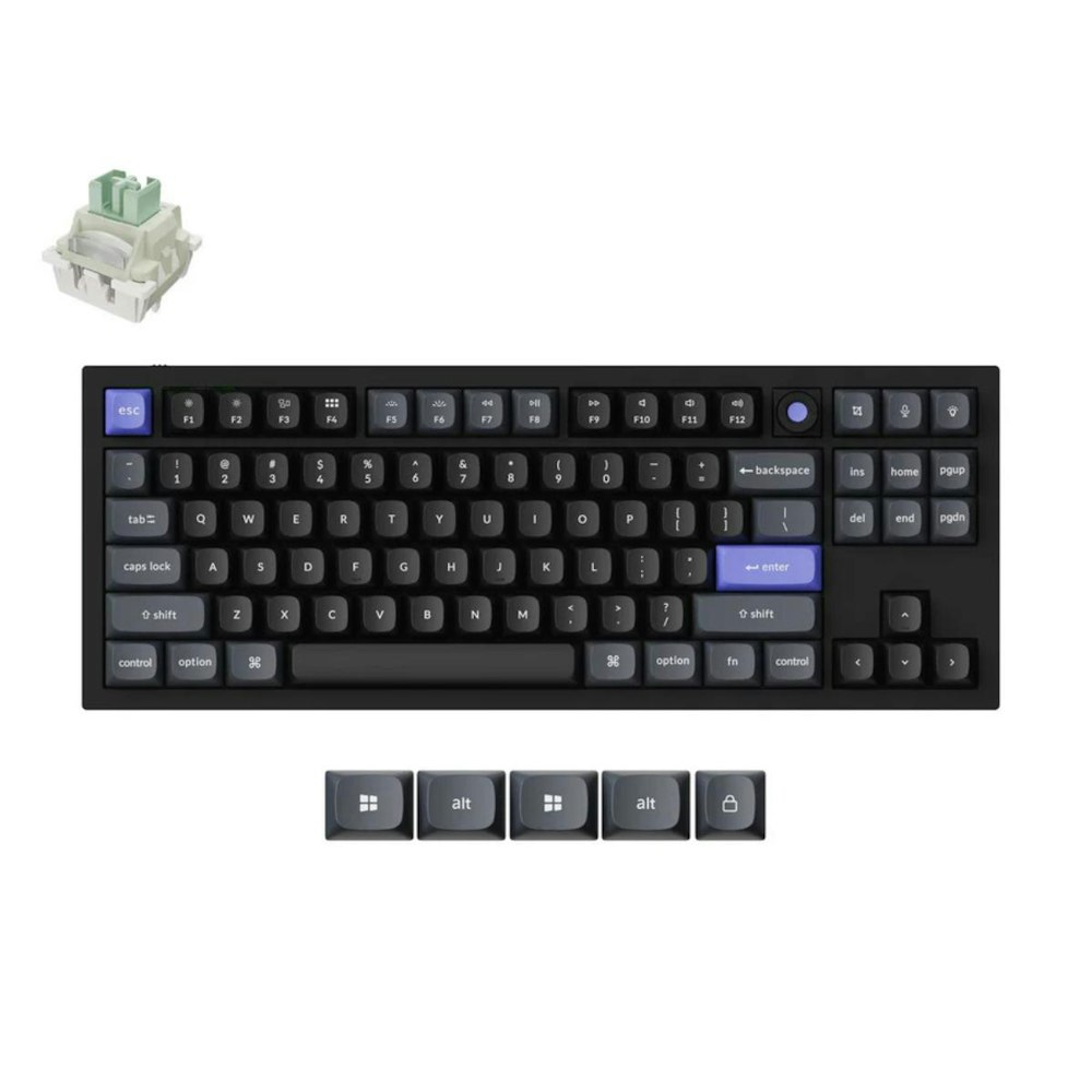 A large main feature product image of Keychron Q3 HE 8K Magnetic Switch Keyboard - Black (Keychron Ultra-Fast Lime Magnetic Switch)