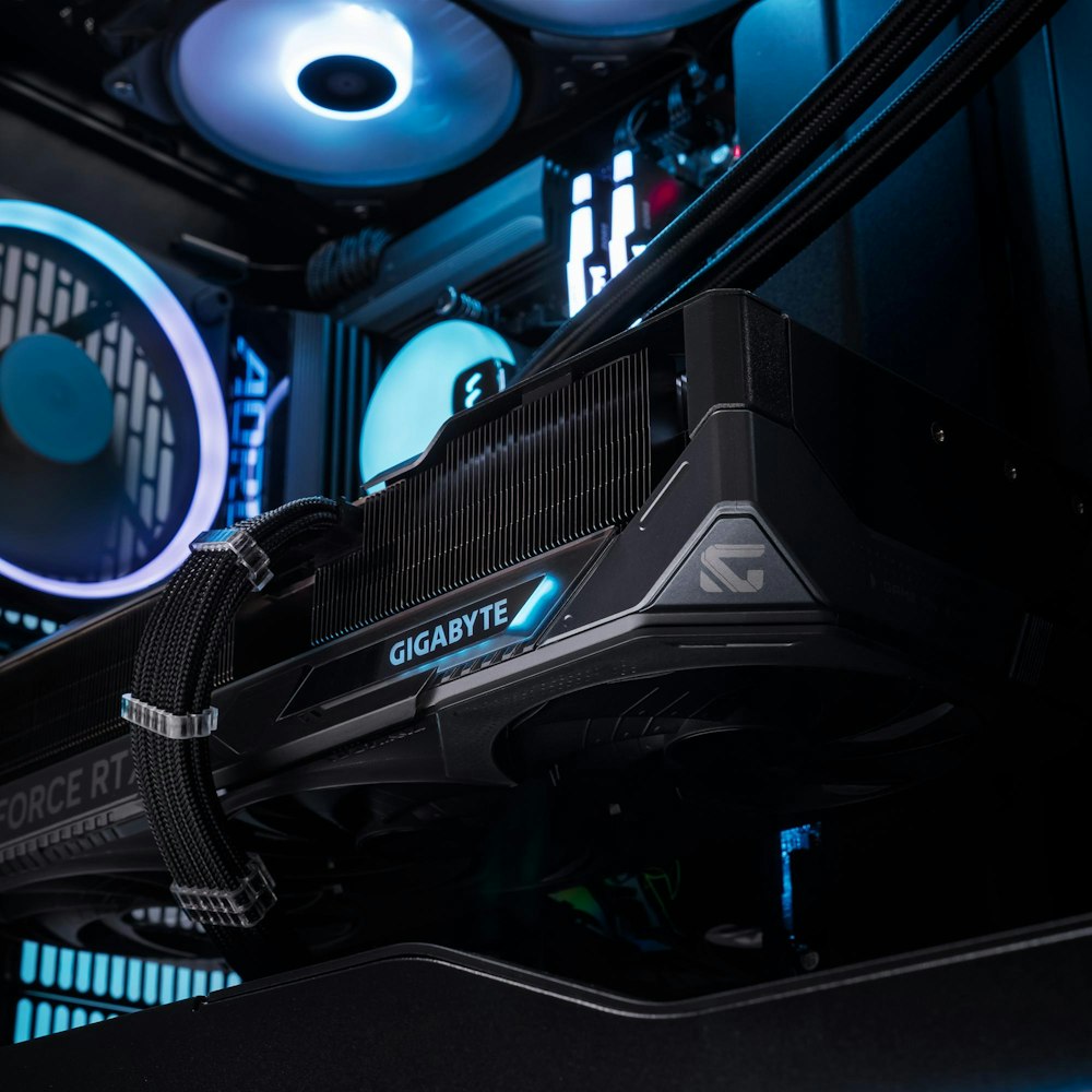 A large main feature product image of PLE Meshify RTX 5090 Prebuilt Ready To Go Gaming PC