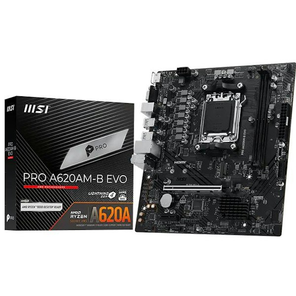 MSI PRO A620AM-B EVO AM5 mATX Desktop Motherboard