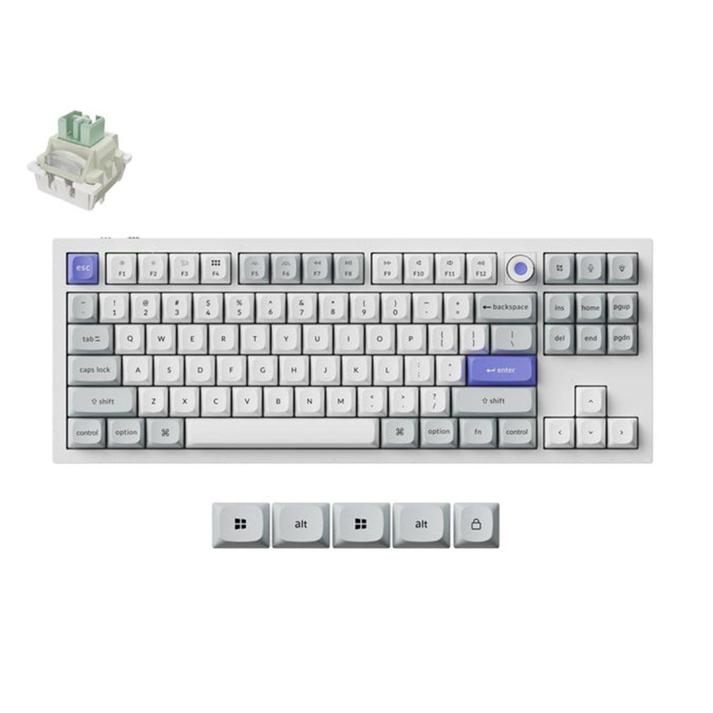 A large main feature product image of Keychron Q3 HE 8K Magnetic Switch Keyboard - White (Keychron Ultra-Fast Lime Magnetic Switch)