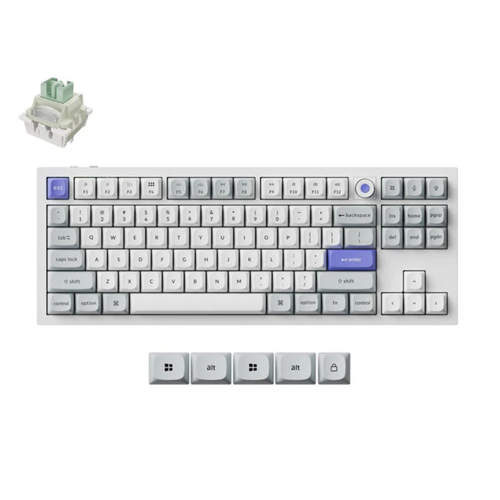 Keychron Q3 HE 8K Magnetic Switch Keyboard - White (Keychron Ultra-Fast Lime Magnetic Switch)