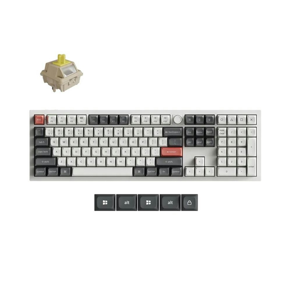 A large main feature product image of Keychron Q6 Ultra 8K Wireless Custom Mechanical Keyboard - White (Keychron Silk POM Switch - Banana)