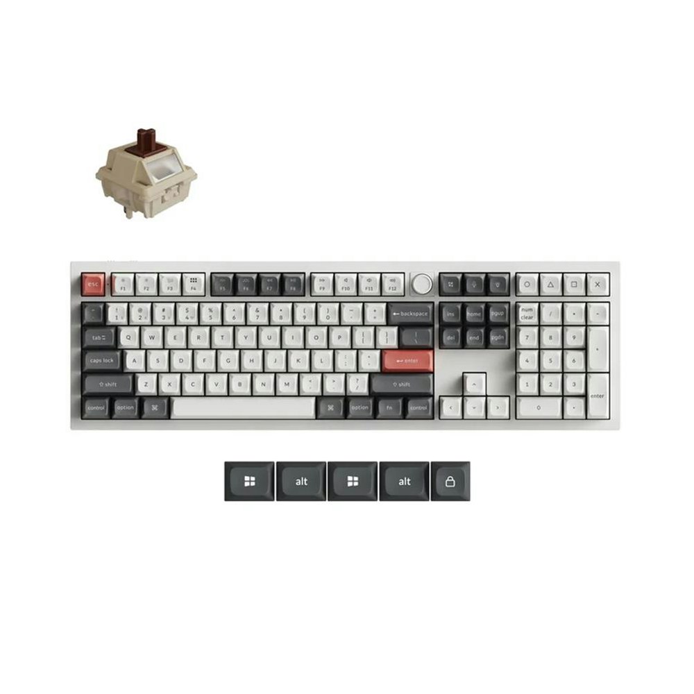 A large main feature product image of Keychron Q6 Ultra 8K Wireless Custom Mechanical Keyboard - White (Keychron Silk POM Switch - Brown)