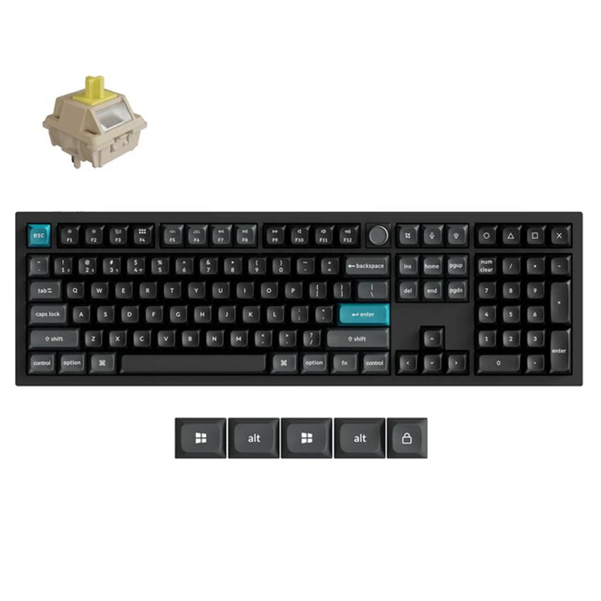 A large main feature product image of Keychron Q6 Ultra 8K Wireless Custom Mechanical Keyboard - Black (Keychron Silk POM Switch - Banana)