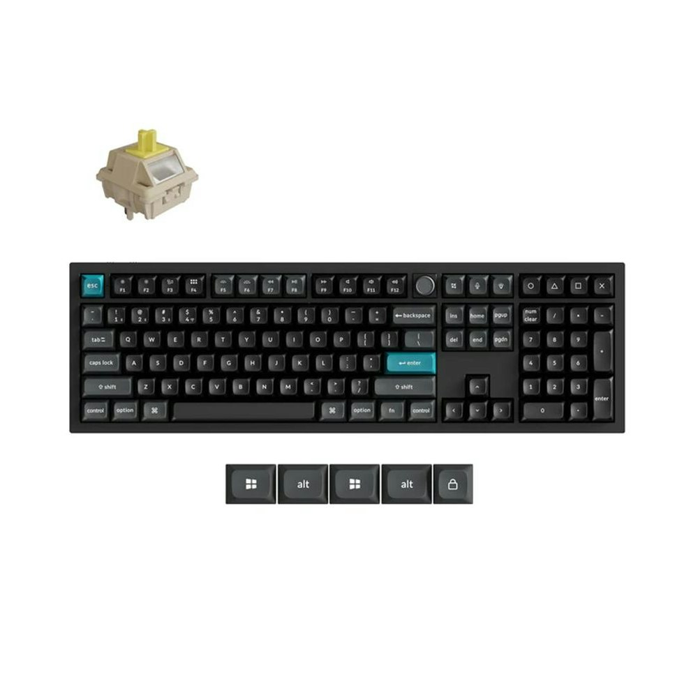 A large main feature product image of Keychron Q6 Ultra 8K Wireless Custom Mechanical Keyboard - Black (Keychron Silk POM Switch - Banana)