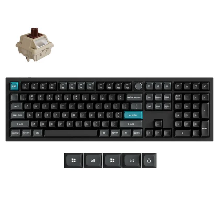 A large main feature product image of Keychron Q6 Ultra 8K Wireless Custom Mechanical Keyboard - Black (Keychron Silk POM Switch - Brown)