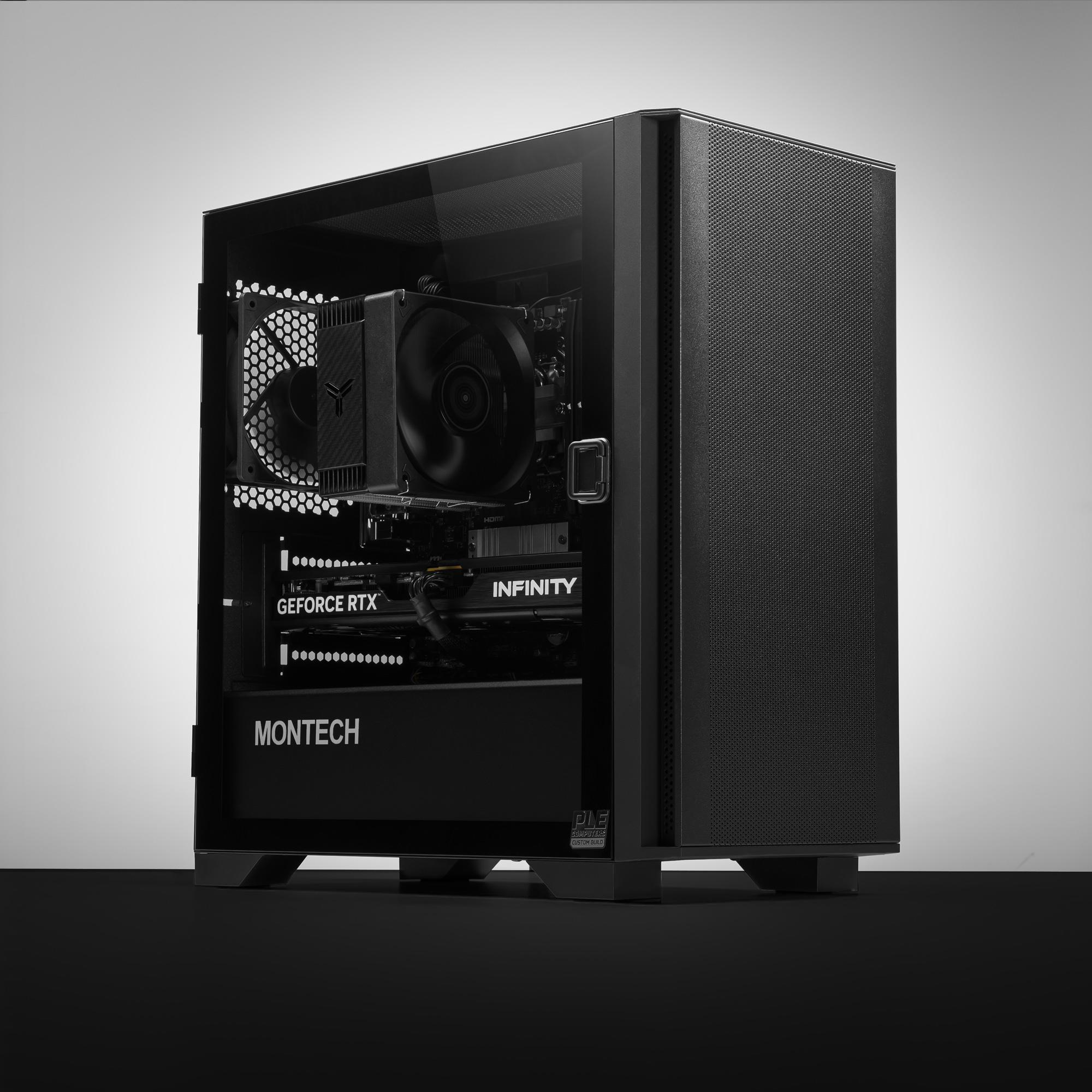 A large main feature product image of PLE Sapphire RTX 5070 Prebuilt Ready To Go Gaming PC