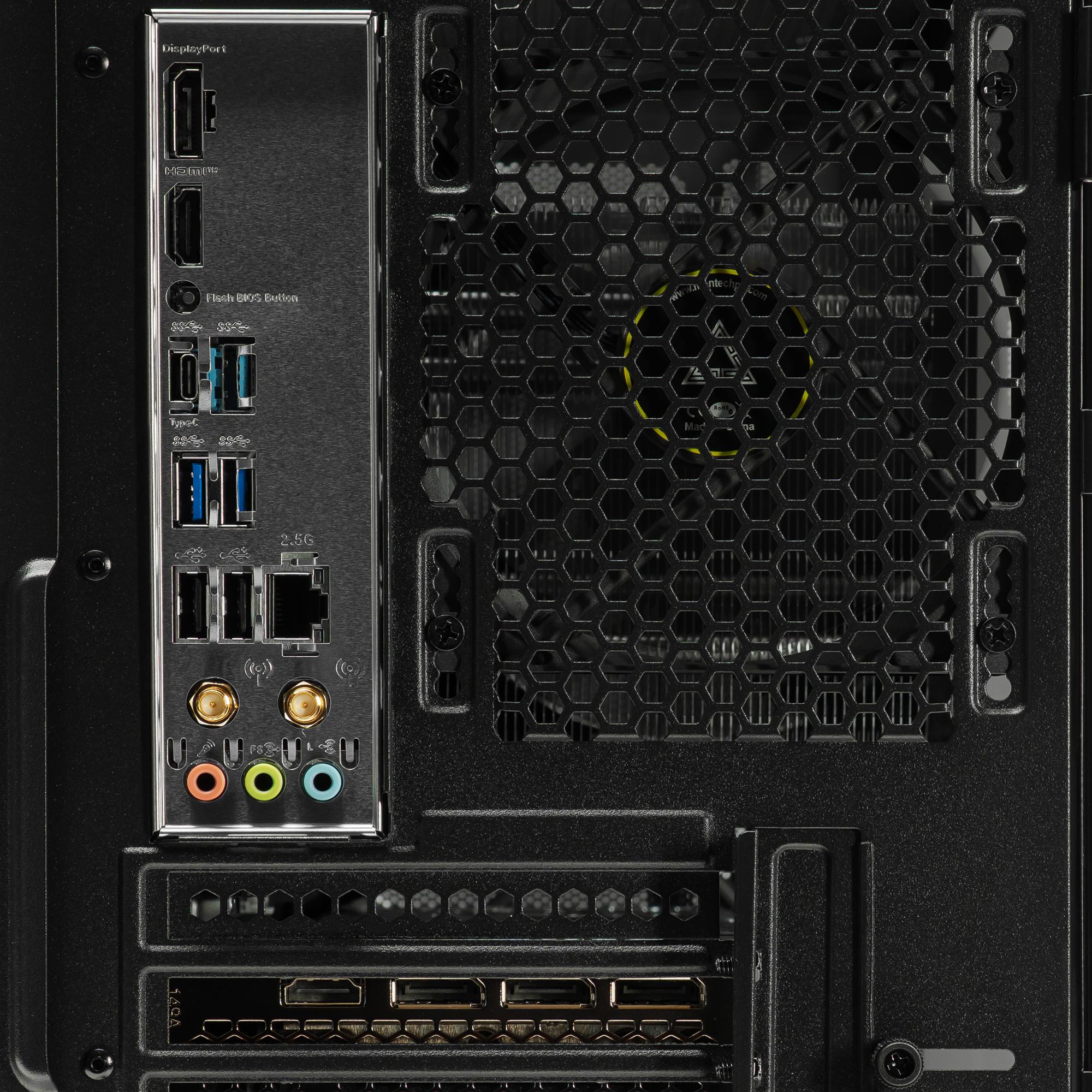 A large main feature product image of PLE Sapphire RTX 5070 Prebuilt Ready To Go Gaming PC