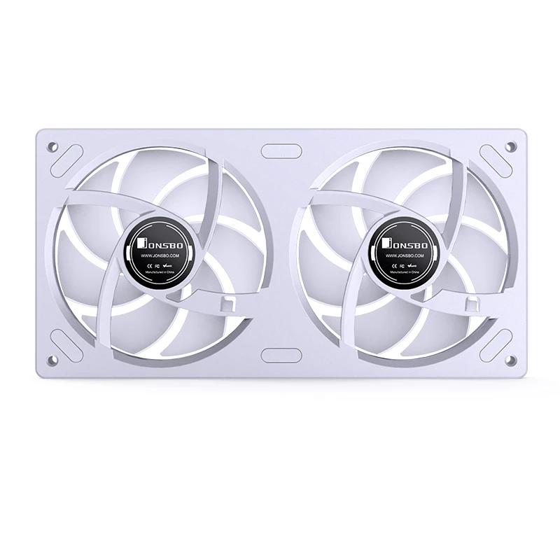 A large main feature product image of Jonsbo ZB-240 ARGB 120x240mm PWM Reverse Blade Dual Fan Module (White)
