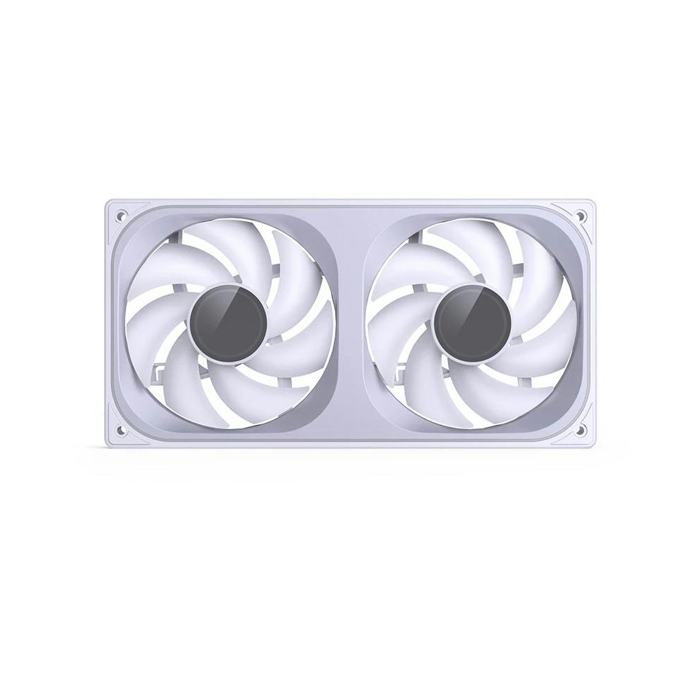 A large main feature product image of Jonsbo ZB-240 ARGB 120x240mm PWM Reverse Blade Dual Fan Module (White)