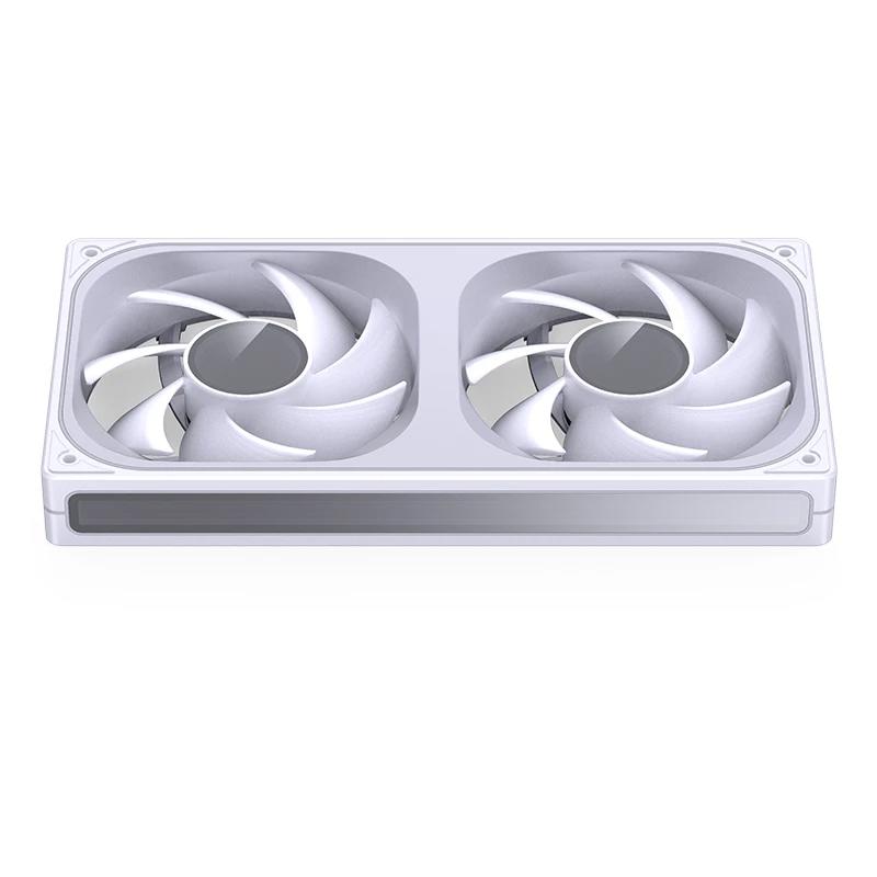 A large main feature product image of Jonsbo ZB-240 ARGB 120x240mm PWM Reverse Blade Dual Fan Module (White)
