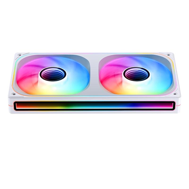 A large main feature product image of Jonsbo ZB-240 ARGB 120x240mm PWM Reverse Blade Dual Fan Module (White)