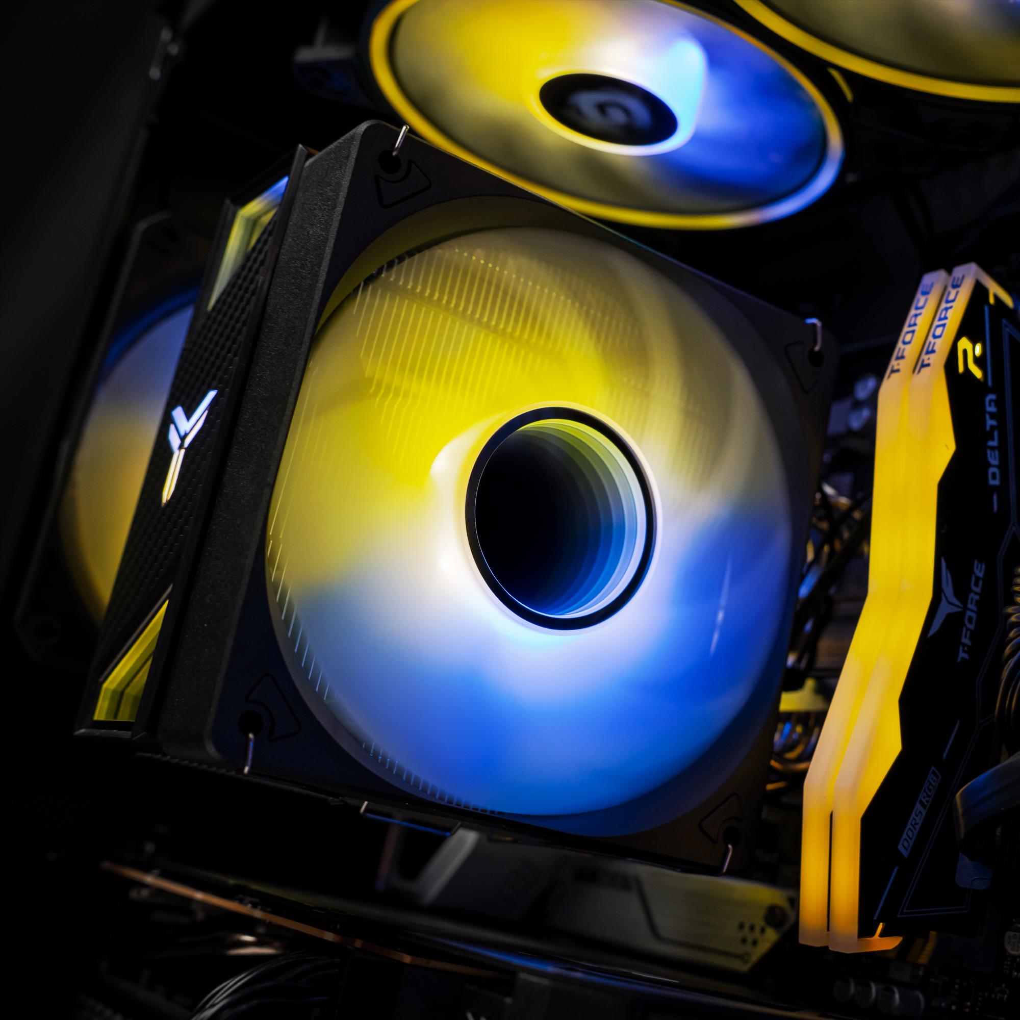 A large main feature product image of EX-DEMO PLE Tidal RTX 5060 Prebuilt Ready To Go Gaming PC