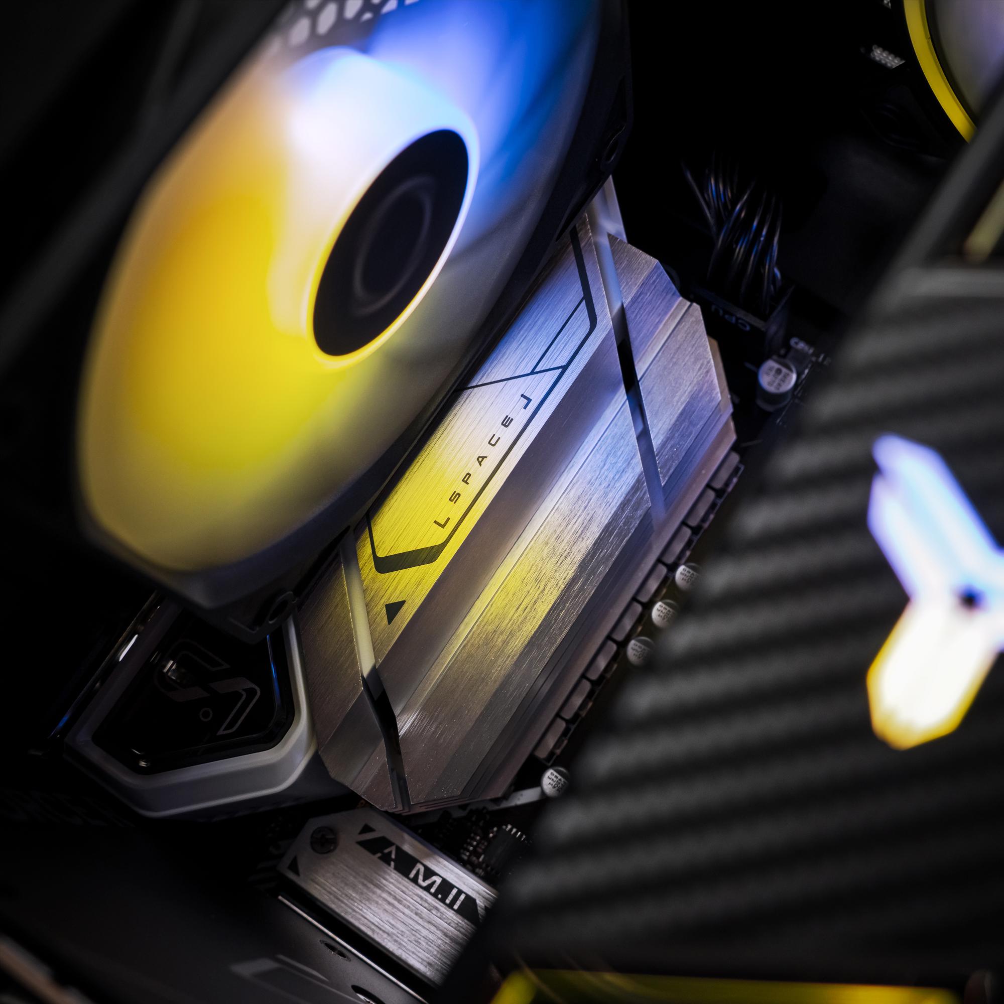 A large main feature product image of EX-DEMO PLE Tidal RTX 5060 Prebuilt Ready To Go Gaming PC