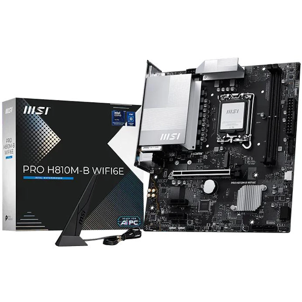 MSI PRO H810M‑B WiFi6E LGA1851 mATX Desktop Motherboard