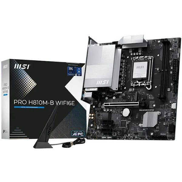 MSI PRO H810M B WiFi6E LGA1851 mATX Desktop Motherboard