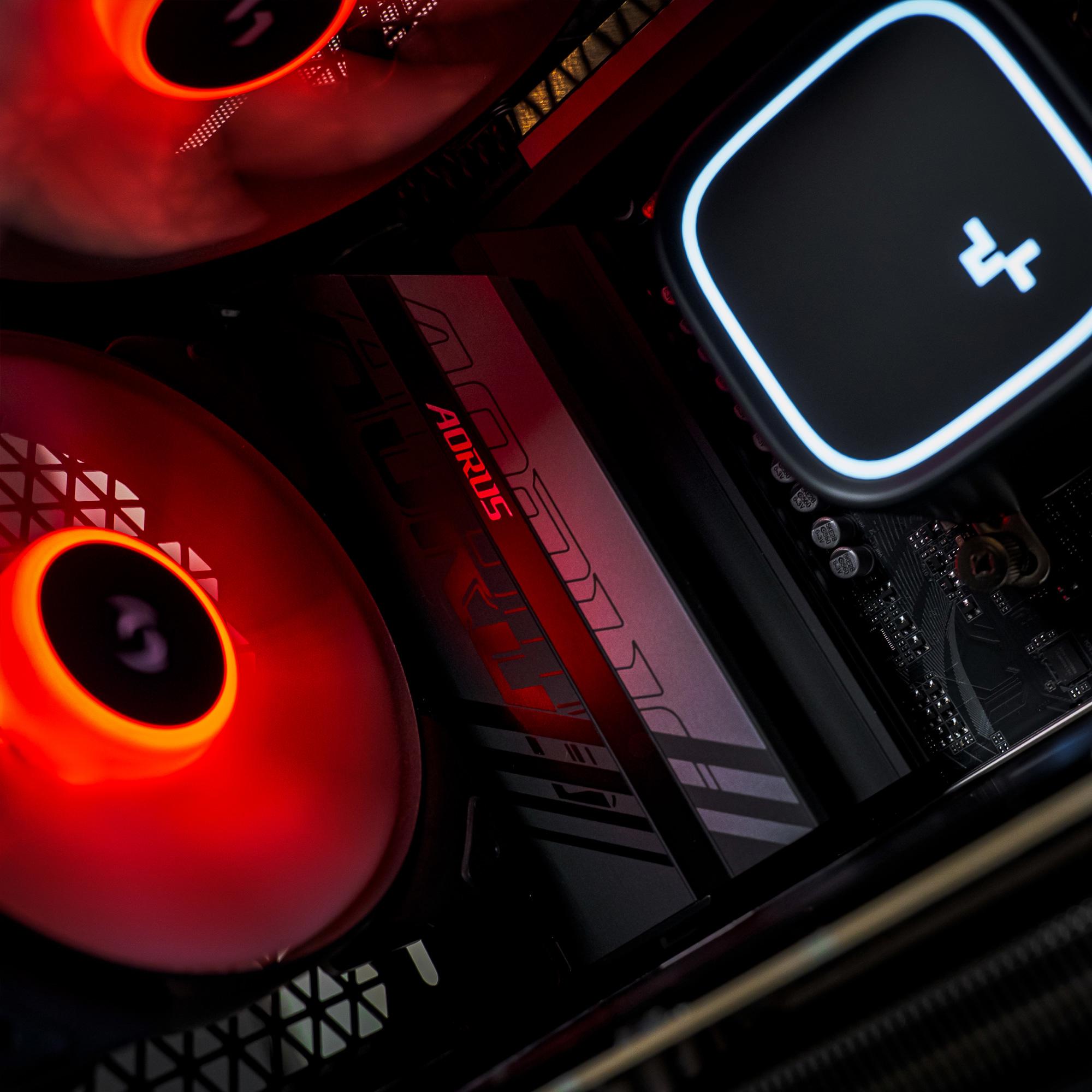 A large main feature product image of EX-DEMO PLE Flare RTX 5070 Ti Prebuilt Ready To Go Gaming PC