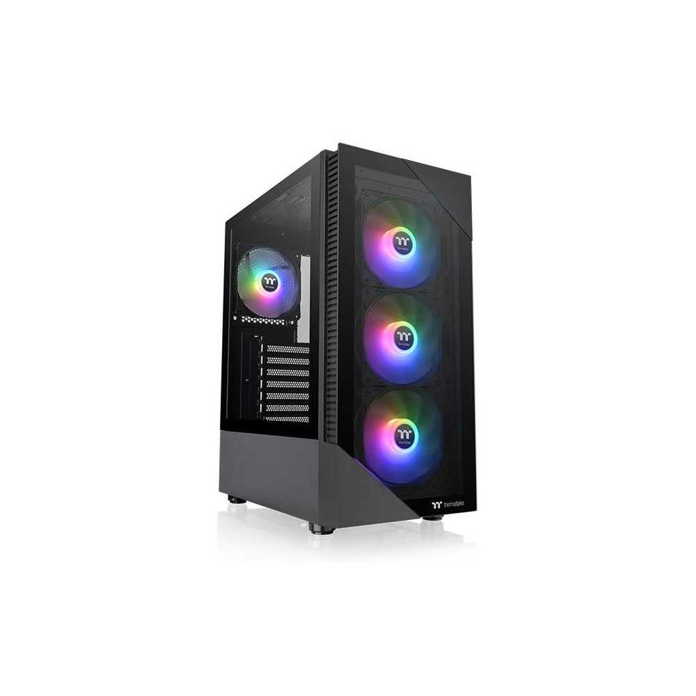 A large main feature product image of EX-DEMO Thermaltake View 200 PLUS - ARGB TG Mid Tower Case (Black)