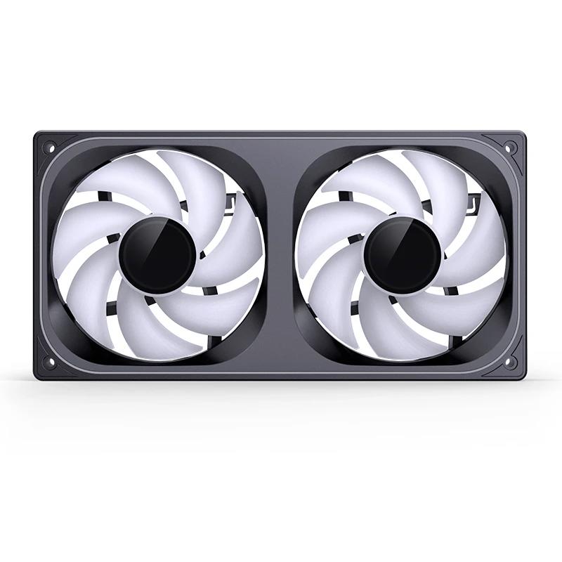 A large main feature product image of Jonsbo ZB-240 ARGB 120x240mm PWM Reverse Blade Dual Fan Module (Black)