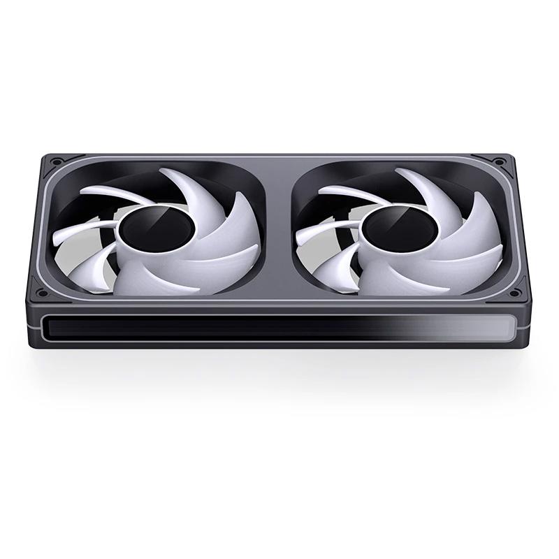 A large main feature product image of Jonsbo ZB-240 ARGB 120x240mm PWM Reverse Blade Dual Fan Module (Black)