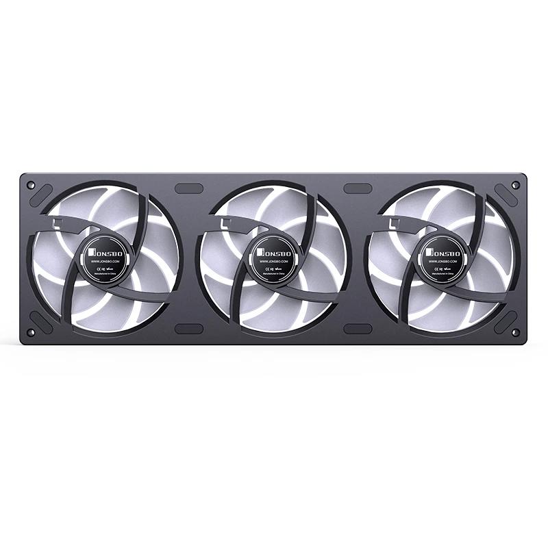 A large main feature product image of Jonsbo ZB-360 ARGB 120x360mm PWM Reverse Blade Triple Fan Module (Black)