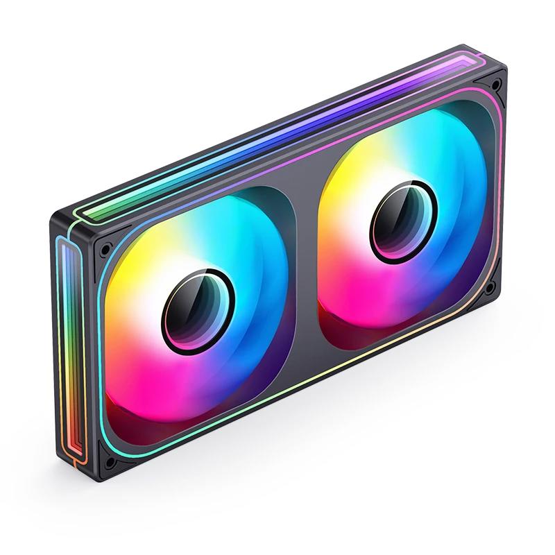 A large main feature product image of Jonsbo ZB-240 ARGB 120x240mm PWM Dual Fan Module (Black)