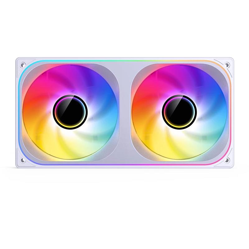 A large main feature product image of Jonsbo ZB-240 ARGB 120x240mm PWM Dual Fan Module (White)