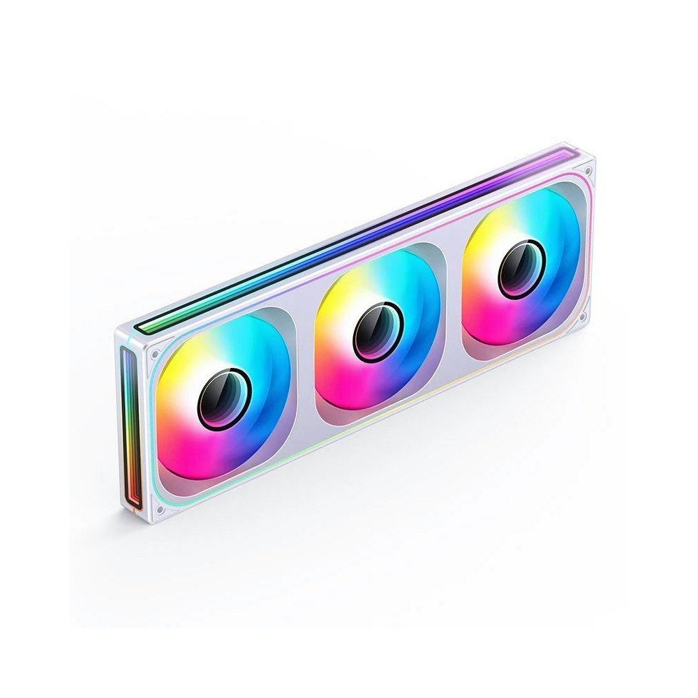 A large main feature product image of Jonsbo ZB-360 ARGB 120x360mm PWM Reverse Blade Triple Fan Module (White)